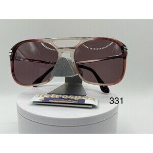 Vintage Oversize Sunglasses NOS Double Bar Plastic Style Purple Lens 70s-80s